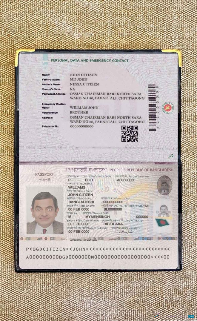 Download Bangladesh E passport (2020 present) version 2 photo look Photoshop template